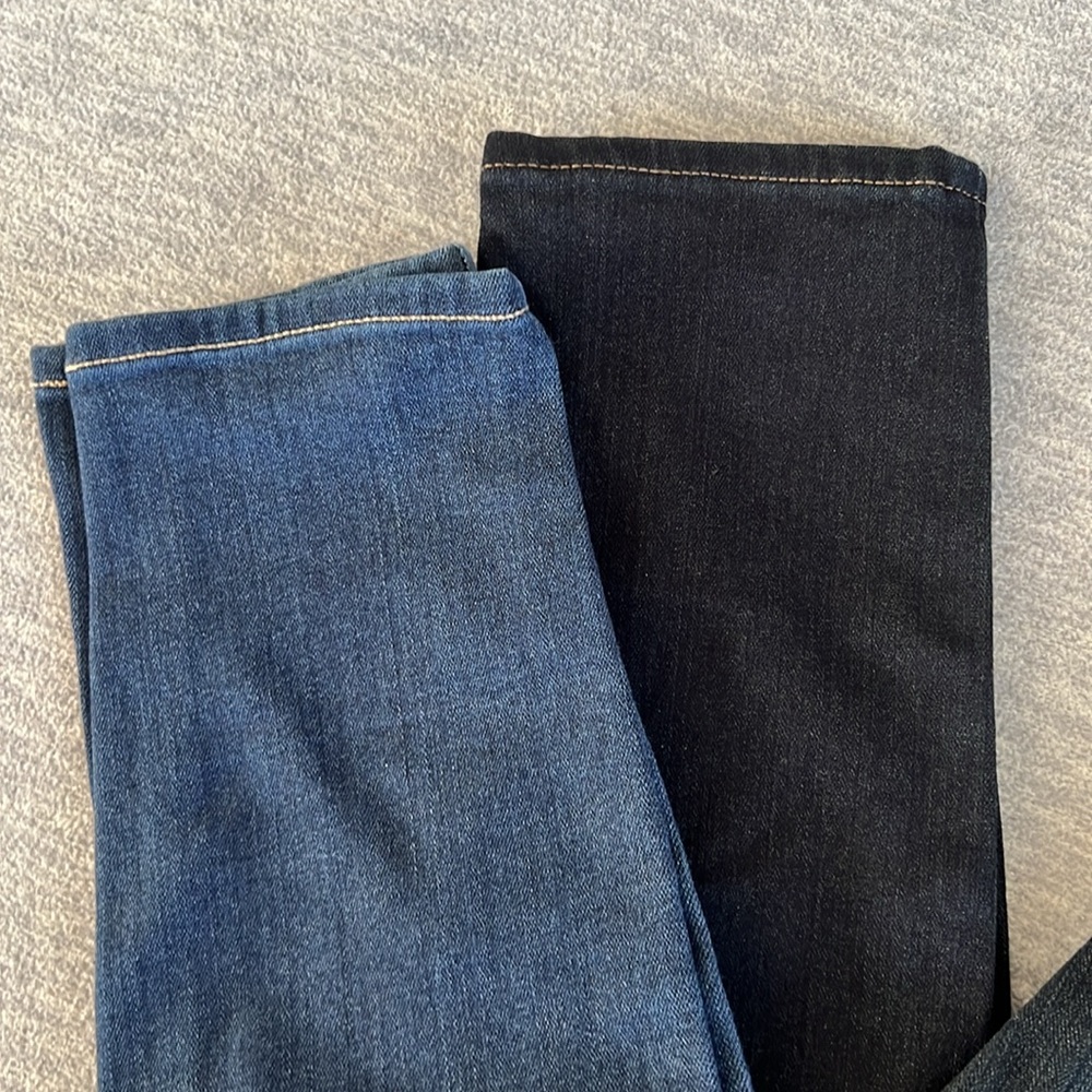 PAIGE Women 26 Denim Blue Set of 2 Jeans Contrast Stitch Hoxton Ankle and Skinny - Picture 5 of 10